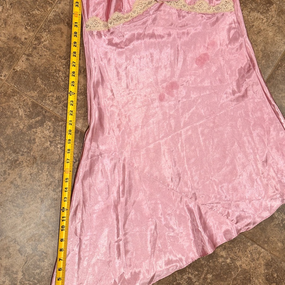 Robert Louis Pink Asymmetrical Dress Satin & Lace dress Y2K Fairycore Coquette - Picture 6 of 11